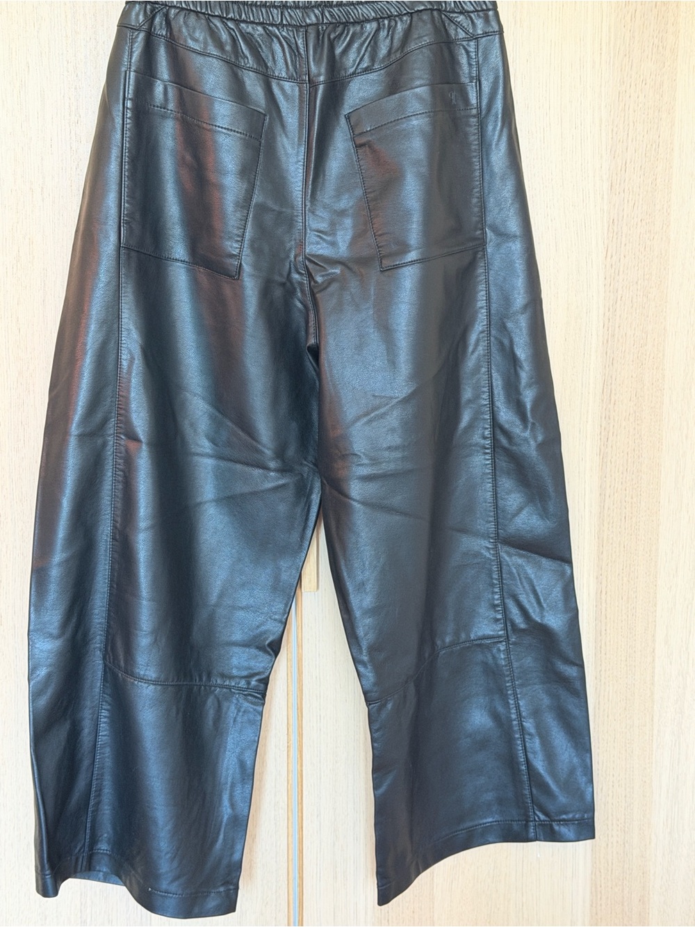 Pilcro Black Wide-Leg Faux Leather Pants - Picture 5 of 6